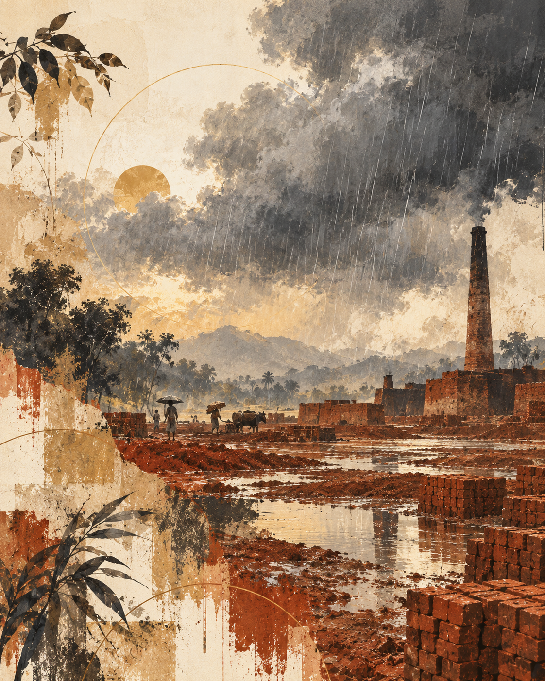 Image placeholder for Rain over the Brick Field by Benu Mishra — awaiting rights clearance